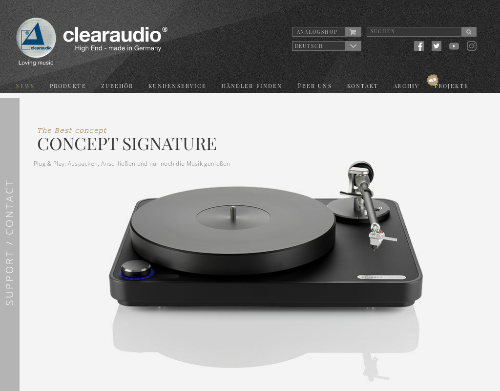 Clearaudio homepage